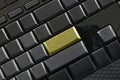 Empty black button and Golden Keypad enter of computer keyboard. Royalty Free Stock Photo