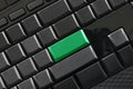 Empty black button and green Keypad enter of computer keyboard. Royalty Free Stock Photo
