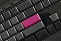 Empty black button and pink Keypad enter of computer keyboard. Royalty Free Stock Photo