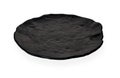Empty black ceramic plate with rough texture, isolated on white background with clipping path, Side view Royalty Free Stock Photo