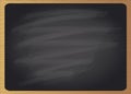 Empty black chalk board with wooden frame Royalty Free Stock Photo