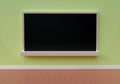 Empty black chalkboard hang on the wall, empty school room, back to school, Image for copy space Royalty Free Stock Photo