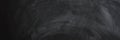 Empty black chalkboard. School board with traces of chalk. Panorama Royalty Free Stock Photo