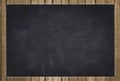 Empty black chalkboard with wood frame Royalty Free Stock Photo