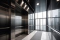 empty black elevator business building generative ai