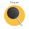 Empty black frying pan isolated on white background. Vector illustration. Royalty Free Stock Photo