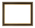 Empty black and gold wooden picture frame Royalty Free Stock Photo