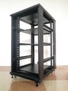 Empty black industrial rack cabinet
