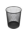 Empty black iron trash bin isolated Royalty Free Stock Photo