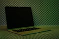 Empty black laptop monitor