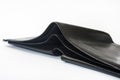 Empty black leather wallet on a white background Royalty Free Stock Photo