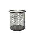 Empty black metal basket pencil holder on white isolated background Royalty Free Stock Photo