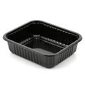 Empty black plastic container isolated on white background Royalty Free Stock Photo