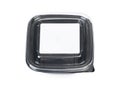 Empty black plastic disposable take out container Royalty Free Stock Photo