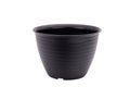 Empty black plastic flower pot isolated on white background. with clipping path Royalty Free Stock Photo