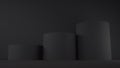 Empty black podium on dark background. 3D rendering Royalty Free Stock Photo