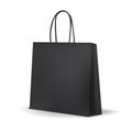 Empty Black Shopping Bag for advertising and branding.