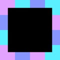 Empty black square on pastel color squares checkered block, template banner checker multi color rainbow, ad colorful block soft