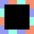Empty black square on pastel color squares checkered block, template banner checker multi color rainbow, ad colorful block soft Royalty Free Stock Photo