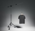 Empty black tshirt in studio