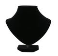 Empty black velvet jewelry bust isolated