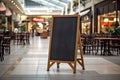 Empty blackboard sign mockup in front of a restaurant , Menu board . Generative Ai Royalty Free Stock Photo
