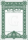 Empty blank for creating certificates, diplomas or other securities and documents. Made with a vertical orientation in a classic s