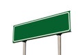 Empty Blank Green Road Sign Guide Post Isolated Royalty Free Stock Photo