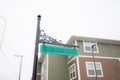 Empty blank green street sign Royalty Free Stock Photo