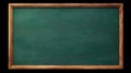 Empty blank greenboard with chalk traces background, wooden frame