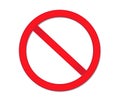 Empty blank Red prohibition sign stop. Isolated on a white background. Vector illustration