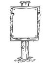 Empty Blank Sign Board Drawing