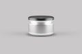 Empty blank small glass jar mock up isolated on a grey background. zero waste eco friendly concept. Royalty Free Stock Photo