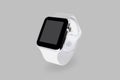 Smart wrist watch white mock up isolated