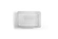 Empty blank transparent plastic disposal take away food container Mock up Royalty Free Stock Photo
