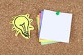 Empty Blank White Note Paper On Bulletin Board Royalty Free Stock Photo