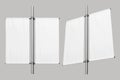 Empty blank white outdoor advertising banners shield mockup, template