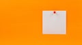 Empty blank white paper note pinned red pin on a yellow background Royalty Free Stock Photo