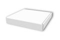 Empty blank white pizza box mockup isolated on white background. Royalty Free Stock Photo