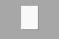 Empty blank white vertical hanging display banner template.