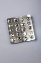 Empty blisters of silver color from pills Royalty Free Stock Photo
