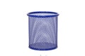 Empty blue basket Pen holder isolated on white background without shadow. Close-up Royalty Free Stock Photo