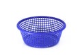 Empty blue basket plastic on white