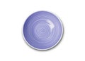 Empty blue ceramic plate with spiral pattern in watercolor styles Royalty Free Stock Photo