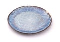 Empty blue handmade ceramic plate Royalty Free Stock Photo