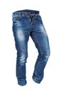 Empty blue jeans in motion Royalty Free Stock Photo