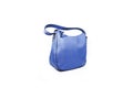 Empty blue ladies handbag isolated on white background Royalty Free Stock Photo