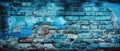 Empty blue old brick wall background texture for design With Copy Space Royalty Free Stock Photo