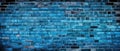 Empty blue old brick wall background texture for design With Copy Space Royalty Free Stock Photo