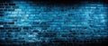 Empty blue old brick wall background texture for design With Copy Space Royalty Free Stock Photo